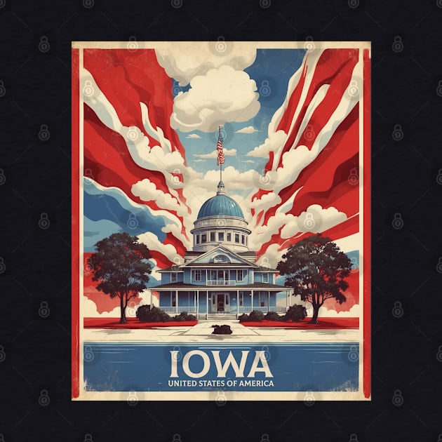 Iowa United States of America Tourism Vintage Poster by TravelersGems